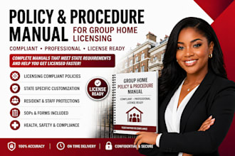 write a compliant group homecare policy and procedure manual for licensing