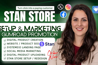 promote and design stan store gumroad, stan store marketing etsy digital product