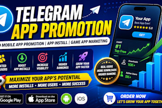 telegram app promotion aso mobile app promotion app install game app marketing