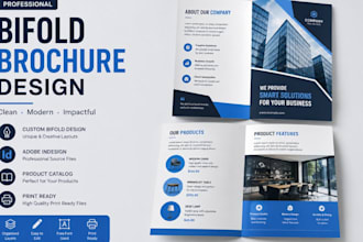 design professional bifold brochure, trifold brochure, business brochure