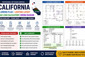 california plumbing plan lighting layout hvac load calculation wiring diagram