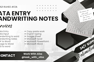 do data entry beautiful handwriting work efficiently