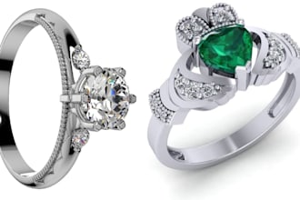 do custom 3d jewelry cad design ring pendants earring for printing and rendering