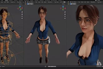 fix 3d character rigging, facial rigging, character weight paint, mesh skinning