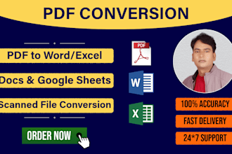 professionally convert PDF to word, excel, docs, or sheets