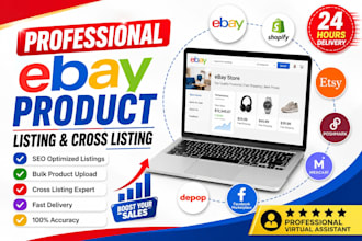 do professional ebay product listing and cross listing