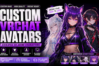create custom vrchat avatars and koikatsu 3d anime characters