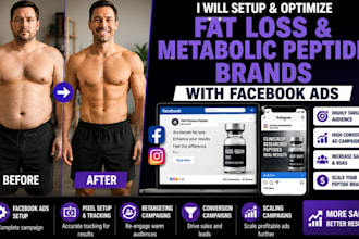 setup and optimize fat loss, weight loss, metabolic peptide ads and instagram ad