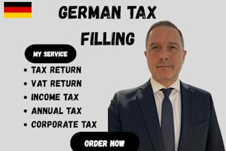 do german tax advisor, tax return, vat return, income tax return and bookkeeping