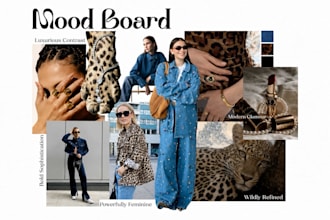 create professional moodboard visual concept for your fashion brand and project