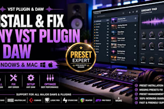 install and fix any vst plugin and daw for windows and mac