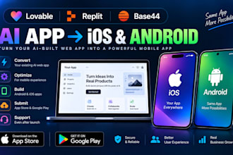 convert your lovable replit base44 ai app to ios and android