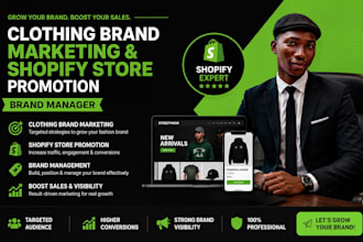 clothing brand marketing, brand manager, shopify store promotion