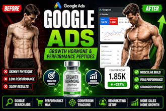 run and manage google ads for growth hormone and performance peptide brands