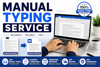 manually type scanned documents into editable word