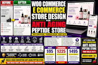 build a woocommerce store for anti aging and skin health beauty peptides