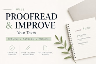 proofread and improve your spanish or catalan texts