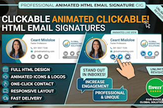 do clickable animated html email signature
