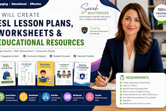 create professional esl lesson plans, worksheets and educational resources
