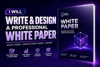 write and design a professional white paper crypto white paper or report