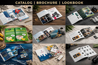 design a modern fashion lookbook line sheet flipbook catalog and brand booklet