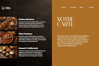 design a modern restaurant menu