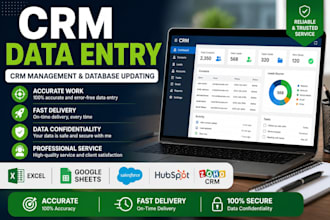 do CRM data entry in salesforce, hubspot, and zoho CRM