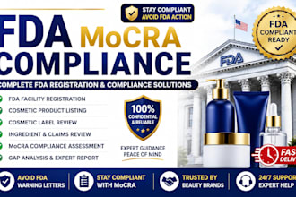 do fda cosmetic registration, mocra compliance, product listing and label review