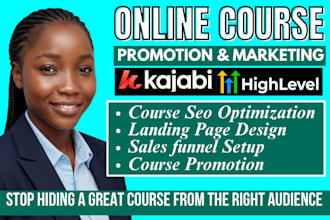 gohighlevel  course promotion kajabi coaches course marketing SEO sales funnel