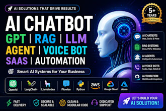 build ai chatbot, gpt, rag, llm agent, ai voice bot, and saas automation system