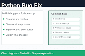 fix python bugs and errors in your script