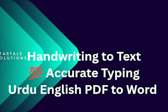 do accurate handwriting to text urdu english and data entry