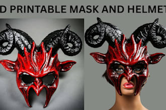 design custom wearable 3d cosplay helmet mask armor for 3d printing