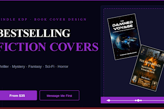 design a fiction book cover for kindle and amazon KDP