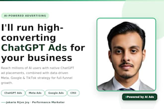 run high converting chatgpt ads, meta ads and google ads for ecommerce