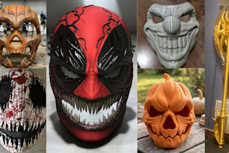print and paint 3d mask halloween cosplay helmet prop replica ready to wear fast