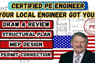 licensed architect, structural engineer pe stamp for texas california nc ga wa