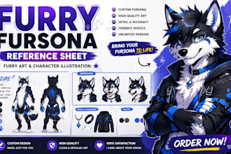 furry fursona reference sheet furry art furry character illustration