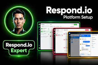 set up respond io CRM, whatsapp automation and chatbot for your business