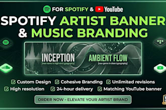 design a professional spotify artist banner and music branding
