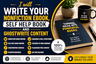 ghostwrite your nonfiction ebook, self help book and content