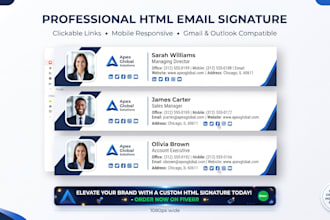 design email signature, company email signature and clickable HTML signature