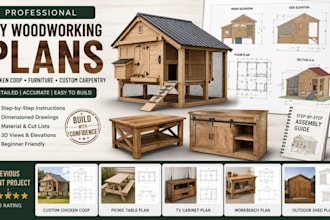design DIY woodworking plans, chicken coop, furniture and custom carpentry plans