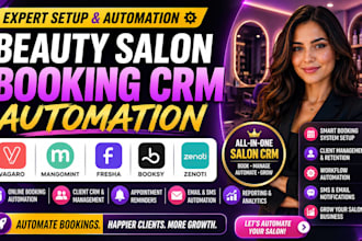 setup vagaro mangomint fresha booksy zenoti beauty salon booking crm automation