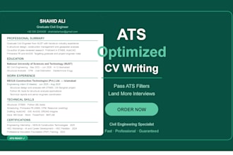 write an ats optimized CV and resume that gets you interviews