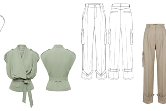 create technical flat drawings for production prep