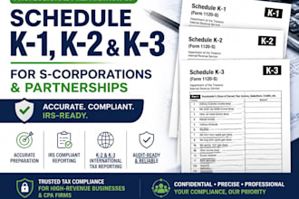 prepare partnership and s corporation shareholders schedule k1 k2 k3 tax forms