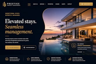 design wix property management website luxury vacation rental leasing website