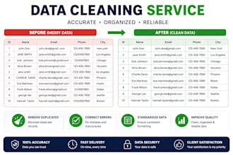 clean, format, merge, split excel data