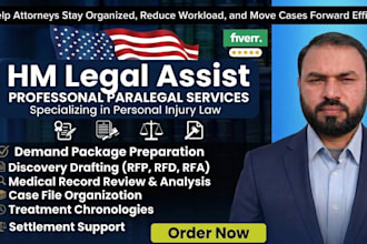 provide personal injury paralegal support and draft demand letters